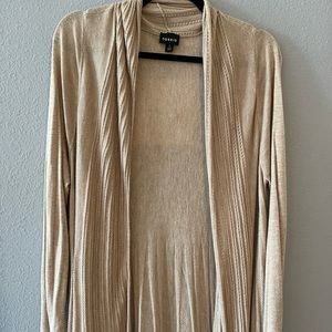Torrid Plus Size 2 Beige Lightweight Open Knit Detail Duster Cardigan